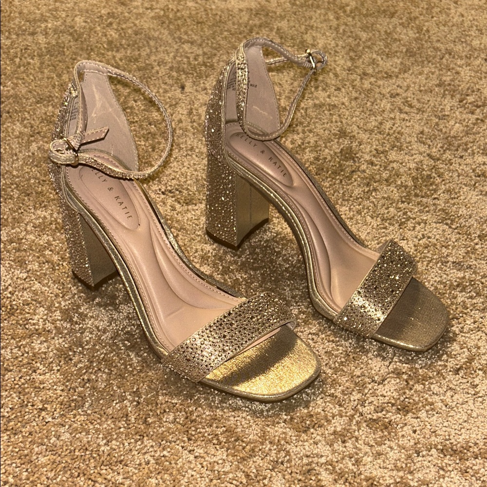 Kelly & Katie Gold Rhinestone Heel